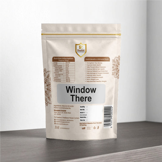 Premium Californ – 250g | Natia Almonds (Badam)ural, Healthy & Nutrient-Rich Dry Fruits by Raabhi Foods