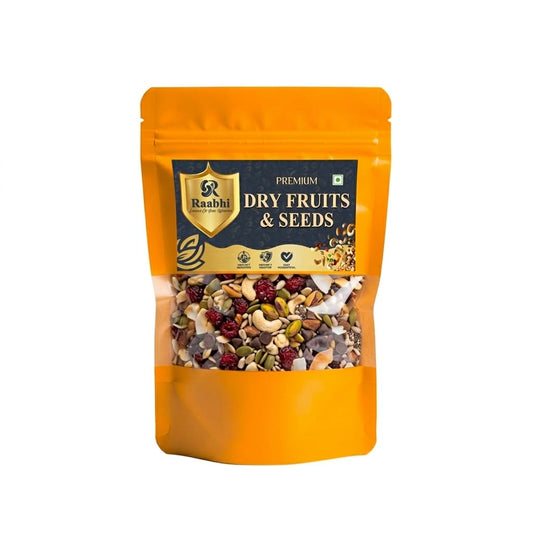 Premium Dry Fruits & Seeds Mix – Healthy Trail Mix | Nutritious Energy Snack by Raabhi Foods